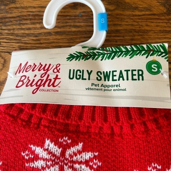MERRY & Bright Holiday Hot Cocoa Ugly Dog Sweater Size small - Picture 5 of 8